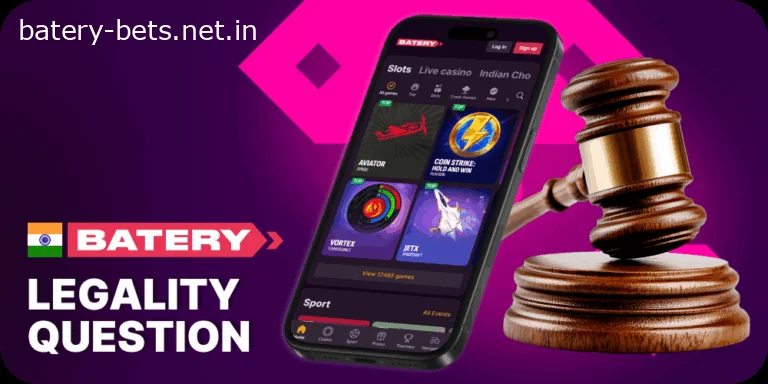 Legality for playing and betting at Batery India